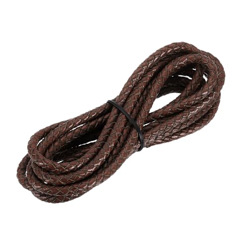 QUARKZMAN Geflochtener Lederband, Rundes Leder Bolo Krawattenband für Basteln, Schmuckherstellung, Halskette, Armbänder, 5mm x 2m, Retro Dunkelbraun QUARKZMAN Geflochtener Lederband, Rundes Leder Bolo Krawattenband für Basteln, Schmuckherstellung, Halskette, Armbänder, 5mm x 2m, Retro Dunkelbraun von QUARKZMAN