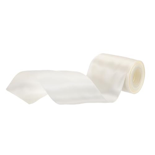 QUARKZMAN Geschenkband Satinband 4.5m,50mm Breit Doppelseitig Geschenkbänder für Hochzeit, Bastelarbeiten, Schleifenband, Geburtstag und Geschenkverpackung (Cremeweiß) von QUARKZMAN