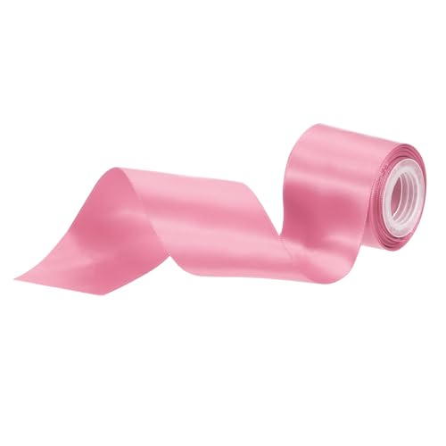 QUARKZMAN Geschenkband Satinband 4.5m,50mm Breit Doppelseitig Geschenkbänder für Hochzeit, Bastelarbeiten, Schleifenband, Geburtstag und Geschenkverpackung (Rosa) von QUARKZMAN