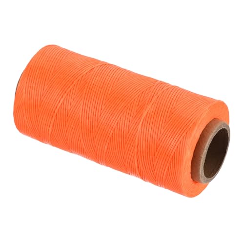 QUARKZMAN Gewachster Faden, 197 Yard 1mm 210D Flacher Wachsfaden Polyester Gewachster Faden für Leder nähen Handweben Buchbindung Hausdekoration, Leuchtendes Orange von QUARKZMAN