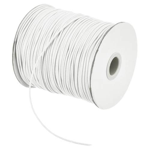 QUARKZMAN Gewachster Faden 1,5 mm gewachster Polyesterfaden 160 m Wachsschnur für Armbandherstellung, Halsketten, Perlen, Schmuckherstellung und Basteln (Weiß) von QUARKZMAN