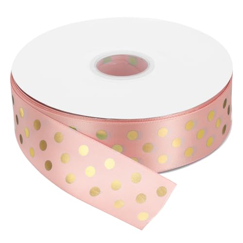 QUARKZMAN Grosgrain Bänder 100 Yards 1-1/2 Zoll Champagner mit Goldpunkten Band Schleifen Dekoration für Basteln Geschenkverpackung Hochzeit DIY Handgefertigt von QUARKZMAN