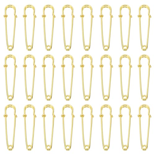 QUARKZMAN Große Sicherheitsnadeln 50mm / 2 Zoll Groß Safety Pins Metall-Sicherheitsnadeln für Damenbekleidung Kleid Hosen Rock Taille, Goldfarben, 24 Stück QUARKZMAN Große Sicherheitsnadeln 50mm / 2 Zoll Groß Safety Pins Metall-Sicherheitsnadeln für Damenbekleidung Kleid Hosen Rock Taille, Goldfarben, 24 Stück von QUARKZMAN