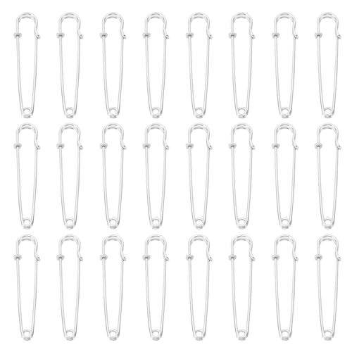 QUARKZMAN Große Sicherheitsnadeln 58mm / 2,28 Zoll Groß Safety Pins Metall-Sicherheitsnadeln für Damenbekleidung Kleid Hosen Rock Taille, Silberton, 24 Stück QUARKZMAN Große Sicherheitsnadeln 58mm / 2,28 Zoll Groß Safety Pins Metall-Sicherheitsnadeln für Damenbekleidung Kleid Hosen Rock Taille, Silberton, 24 Stück von QUARKZMAN