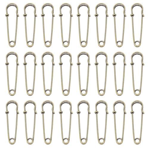 QUARKZMAN Große Sicherheitsnadeln 64mm / 2,52 Zoll Groß Safety Pins Metall-Sicherheitsnadeln für Damenbekleidung Kleid Hosen Rock Taille, Bronze, 24 Stück QUARKZMAN Große Sicherheitsnadeln 64mm / 2,52 Zoll Groß Safety Pins Metall-Sicherheitsnadeln für Damenbekleidung Kleid Hosen Rock Taille, Bronze, 24 Stück von QUARKZMAN