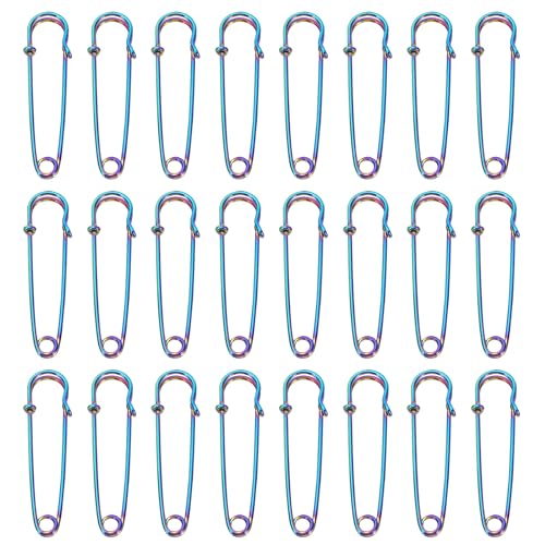 QUARKZMAN Große Sicherheitsnadeln 70mm / 2,76 Zoll Metall Riesige Nähsicherheitsnadeln Clips für Damenbekleidung Kleid Hosen Rock Taille, Regenbogen, 24 Stück QUARKZMAN Große Sicherheitsnadeln 70mm / 2,76 Zoll Metall Riesige Nähsicherheitsnadeln Clips für Damenbekleidung Kleid Hosen Rock Taille, Regenbogen, 24 Stück von QUARKZMAN