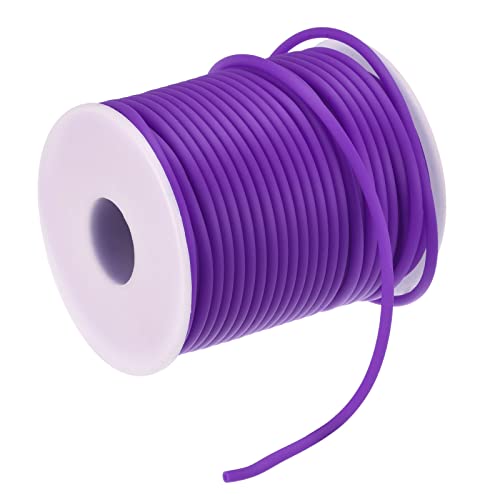 QUARKZMAN Gummikordel 55 Yards (50m) 2mm Durchmesser 1,2mm Loch Lila Hohlschlauch für DIY Basteln Halsketten Armbänder von QUARKZMAN