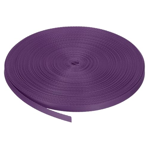 QUARKZMAN Gurtband Polypropylen 10mm Breit Nylon Gurtband 45 Meter Schwere Flach PP Gurtbänder für Outdoor DIY Gear Repair Rucksack Gepäckträger Handwerk, Traubenlila von QUARKZMAN