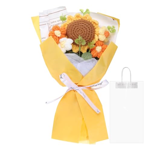 QUARKZMAN Häkelblumen, Künstliche Blumensträuße Sonnenblumen, Fertige Handgefertigte Blumen,Handgemachte Gehäkelte Blumen, Konservierte Blumen Für Muttertag, Gelb QUARKZMAN Häkelblumen, Künstliche Blumensträuße Sonnenblumen, Fertige Handgefertigte Blumen,Handgemachte Gehäkelte Blumen, Konservierte Blumen Für Muttertag, Gelb von QUARKZMAN
