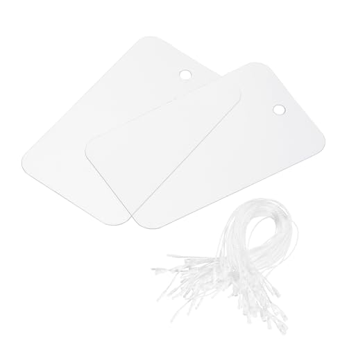 QUARKZMAN Hängeetiketten Wasserdichte Drähte Kunststoff PVC Versandanhänger für Geschenkanhänger Produktidentifikationsanhänger Außenkennzeichnung, 1,5x2,4 Zoll Transparent 50 Stück mit Seil QUARKZMAN Hängeetiketten Wasserdichte Drähte Kunststoff PVC Versandanhänger für Geschenkanhänger Produktidentifikationsanhänger Außenkennzeichnung, 1,5x2,4 Zoll Transparent 50 Stück mit Seil von QUARKZMAN