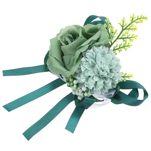 QUARKZMAN Handgelenk Ansteckblume Künstliche Blume Armbänder 1Stk Rose Handgelenk Braut Bräutigam Dekorativ für Hochzeit Zeremonie Abschlussball Party Jahrestag 12x10cm Dunkel Grün QUARKZMAN Handgelenk Ansteckblume Künstliche Blume Armbänder 1Stk Rose Handgelenk Braut Bräutigam Dekorativ für Hochzeit Zeremonie Abschlussball Party Jahrestag 12x10cm Dunkel Grün von QUARKZMAN