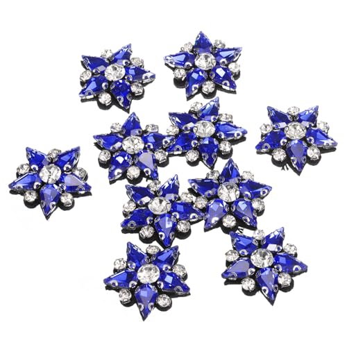 QUARKZMAN Handgemachte Stern Perlen Aufnäher, 10 Stück Glas Kristall Strass Applikationen Stern Aufnäher für DIY Näharbeiten, Blau von QUARKZMAN