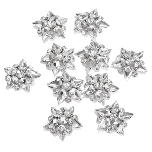 QUARKZMAN Handgemachte Sternperlen-Aufnäher, 10 Stück Glas Kristall Strass Applikationen Stern Aufnäher für DIY-Nähzubehör, Weiß QUARKZMAN Handgemachte Sternperlen-Aufnäher, 10 Stück Glas Kristall Strass Applikationen Stern Aufnäher für DIY-Nähzubehör, Weiß von QUARKZMAN