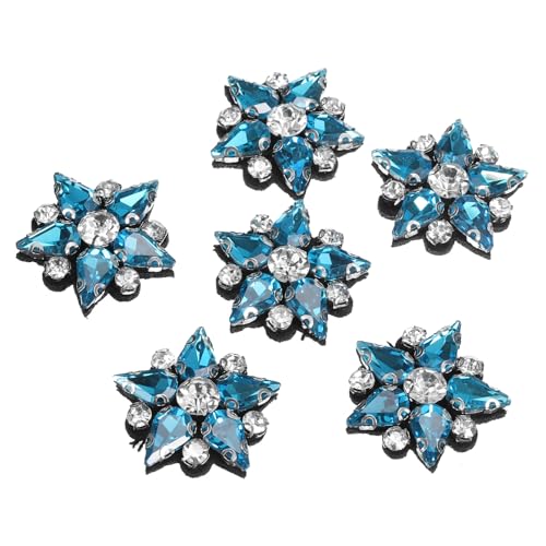 QUARKZMAN Handgemachte Sternperlen-Aufnäher, 6 Stück Glas Kristall Strass Applikationen Stern Aufnäher für DIY Kleidung Nähen Zubehör, Himmelblau QUARKZMAN Handgemachte Sternperlen-Aufnäher, 6 Stück Glas Kristall Strass Applikationen Stern Aufnäher für DIY Kleidung Nähen Zubehör, Himmelblau von QUARKZMAN