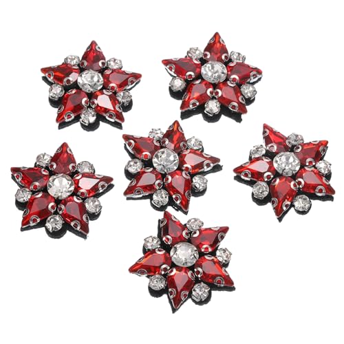 QUARKZMAN Handgemachte Sternperlen-Aufnäher, 6 Stück Glas Kristall Strass Applikationen Stern Aufnäher für DIY Kleidung Nähen Zubehör, Rot QUARKZMAN Handgemachte Sternperlen-Aufnäher, 6 Stück Glas Kristall Strass Applikationen Stern Aufnäher für DIY Kleidung Nähen Zubehör, Rot von QUARKZMAN