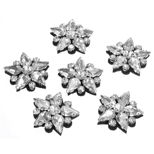 QUARKZMAN Handgemachte Sternperlen-Aufnäher, 6 Stück Glas Kristall Strass Applikationen Stern Aufnäher für DIY-Nähzubehör, Schwarz, Weiß QUARKZMAN Handgemachte Sternperlen-Aufnäher, 6 Stück Glas Kristall Strass Applikationen Stern Aufnäher für DIY-Nähzubehör, Schwarz, Weiß von QUARKZMAN
