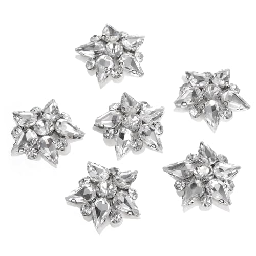 QUARKZMAN Handgemachte Sternperlen-Aufnäher, 6 Stück Glas Kristall Strass Applikationen Stern Aufnäher für DIY-Nähzubehör, Weiß QUARKZMAN Handgemachte Sternperlen-Aufnäher, 6 Stück Glas Kristall Strass Applikationen Stern Aufnäher für DIY-Nähzubehör, Weiß von QUARKZMAN