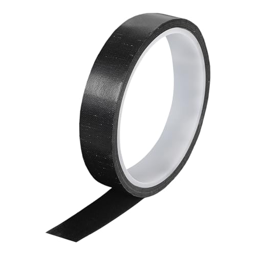 QUARKZMAN Hitzebeständiges Klebeband 20mm PTFE-beschichtetes Gewebeklebeband für Vakuumversiegelung Klebeband 10m/33ft Schwarz 0,13mm Dicke von QUARKZMAN