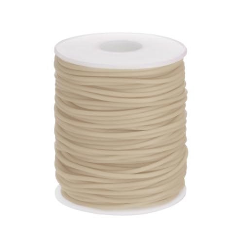 QUARKZMAN Hohle Rohr-Gummischnüre 54,6 Yards Länge 2mm Hohlschlauch-Silikonschlauch mit 1mm Loch für DIY-Schmuckherstellung Halsketten Armband, Creme QUARKZMAN Hohle Rohr-Gummischnüre 54,6 Yards Länge 2mm Hohlschlauch-Silikonschlauch mit 1mm Loch für DIY-Schmuckherstellung Halsketten Armband, Creme von QUARKZMAN