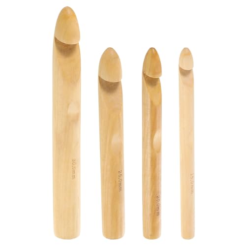 QUARKZMAN Holz Riesige Häkelnadel 15mm 20mm 25mm 30mm Große Holz Bambus Häkelnadeln Set für Häkeln Riesige Klobige Wolle QUARKZMAN Holz Riesige Häkelnadel 15mm 20mm 25mm 30mm Große Holz Bambus Häkelnadeln Set für Häkeln Riesige Klobige Wolle von QUARKZMAN