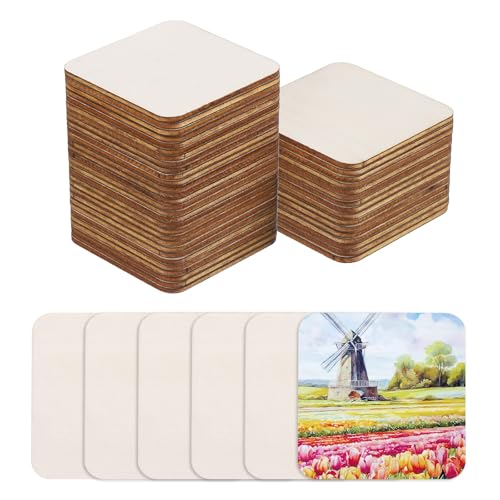 QUARKZMAN Holz zum Basteln, 100 Stück 6cm Abgerundete Quadratische Holzscheiben Deko zum Bemalen, für Hochzeit,DIY Basteln, Brandmalerei,Geschenk,Weihnachtsschmuck QUARKZMAN Holz zum Basteln, 100 Stück 6cm Abgerundete Quadratische Holzscheiben Deko zum Bemalen, für Hochzeit,DIY Basteln, Brandmalerei,Geschenk,Weihnachtsschmuck von QUARKZMAN
