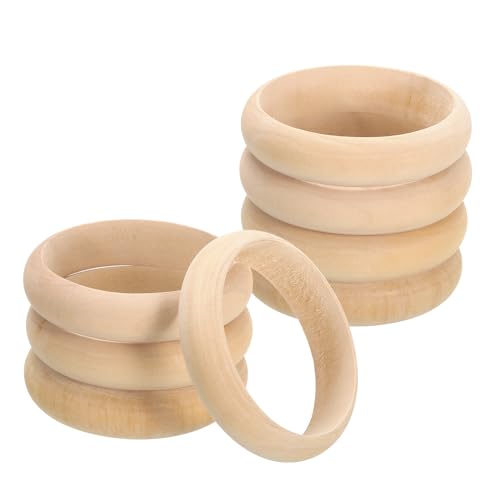 QUARKZMAN Holzarmband, 8 Stück 87mm - Retro-Makramee-Ringe aus Holz, unbehandelte glatte Holzkreise, Holzringe für Bastelarbeiten, Schmuck, DIY-Herstellung, Wohnkultur QUARKZMAN Holzarmband, 8 Stück 87mm - Retro-Makramee-Ringe aus Holz, unbehandelte glatte Holzkreise, Holzringe für Bastelarbeiten, Schmuck, DIY-Herstellung, Wohnkultur von QUARKZMAN