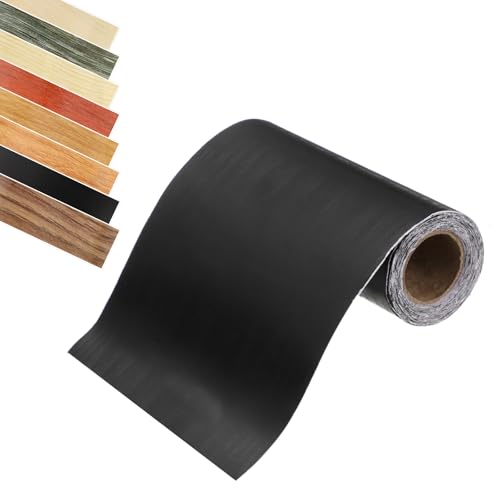 QUARKZMAN Holzmaserung Klebeband, 2" x 16 Ft Selbstklebendes Holzmaserung Reparaturband Simuliertes Reparaturpatch für Wand Ecke Tisch Tür Böden Sofa Möbel (Schwarze Holzmaserung) von QUARKZMAN