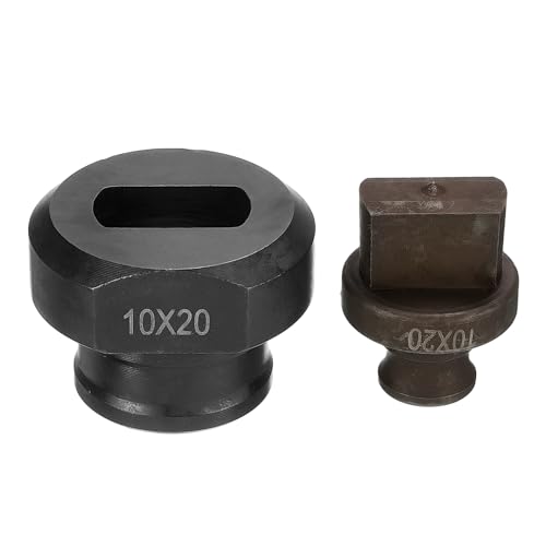 QUARKZMAN Hydraulische Lochstanzeinsätze Φ10×20mm Präzises ovales Loch Elektrisches hydraulisches Lochstanzen-Set für MHP-20 JP-20, Bordeauxrot & Schwarz von QUARKZMAN