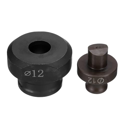 QUARKZMAN Hydraulische Lochstanzeinsätze 12mm Präzises Rundloch Elektrisches Hydraulik-Lochstanzen-Set für MHP-20 JP-20 Elektrische Hydraulik-Lochstanzen-Maschine, Burgund & Schwarz von QUARKZMAN