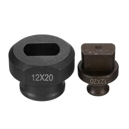 QUARKZMAN Hydraulische Lochstanzeinsätze Φ12×20mm Präzises ovales Loch Elektrisches hydraulisches Lochstanzen-Set für MHP-20 JP-20 Elektrische, Burgund & Schwarz von QUARKZMAN