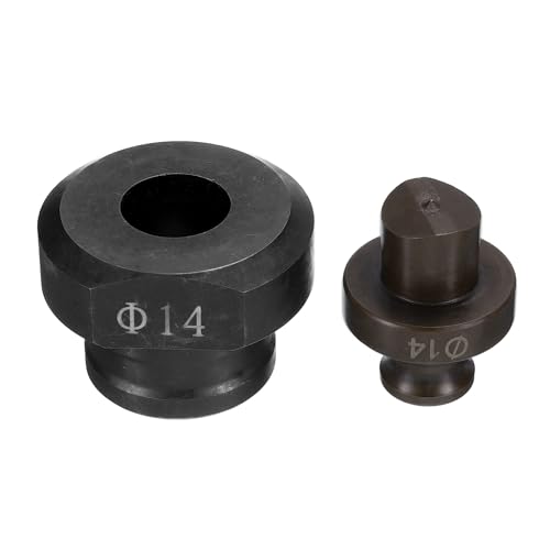 QUARKZMAN Hydraulische Lochstanzeinsätze 14mm Präzises Rundloch Elektrisches hydraulisches Lochstanzen-Set für MHP-20 JP-20 Elektrische hydraulische Lochstanzen-Maschine, Burgund & Schwarz von QUARKZMAN
