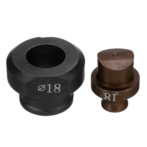 QUARKZMAN Hydraulische Lochstanzeinsätze 18mm Präzises Rundloch Elektrisches hydraulisches Lochstanzen-Set für MHP-20 JP-20 Elektrische hydraulische Lochstanzen-Maschine, Burgund & Schwarz von QUARKZMAN