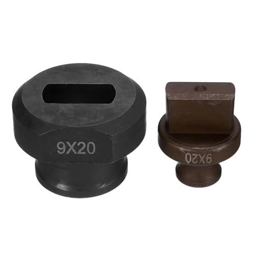 QUARKZMAN Hydraulische Lochstanzeinsätze Φ9×20mm Präzises ovales Loch Elektrisches hydraulisches Lochstanzen-Set für MHP-20 JP-20, Bordeauxrot & Schwarz von QUARKZMAN