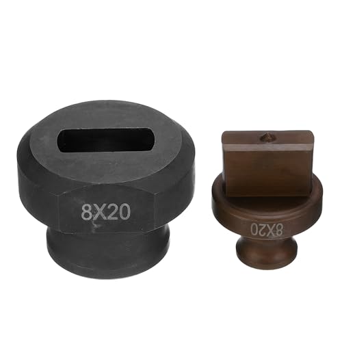 QUARKZMAN Hydraulisches Lochstanzen-Matrize Φ8×20mm Präzises ovales Loch Elektrisches hydraulisches Lochstanzen-Set für MHP-20 JP-20 Elektrische, Burgund & Schwarz von QUARKZMAN