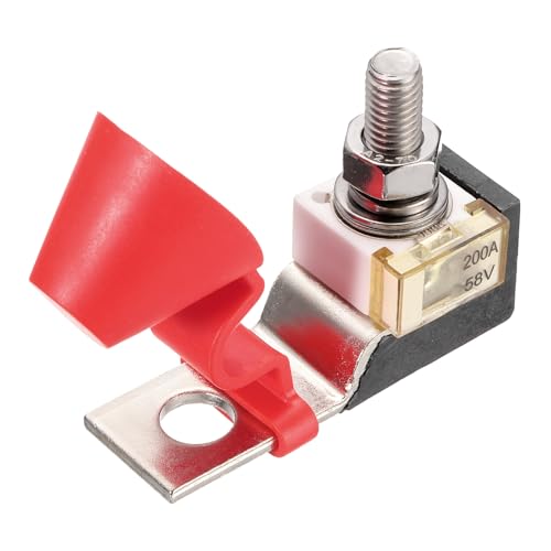 QUARKZMAN Klemmen Sicherung 200A, Terminal Blocksicherung 58V DC Marine-Batterie Sicherung mit Sicherungshalter für LKW Batterie Boot Auto von QUARKZMAN
