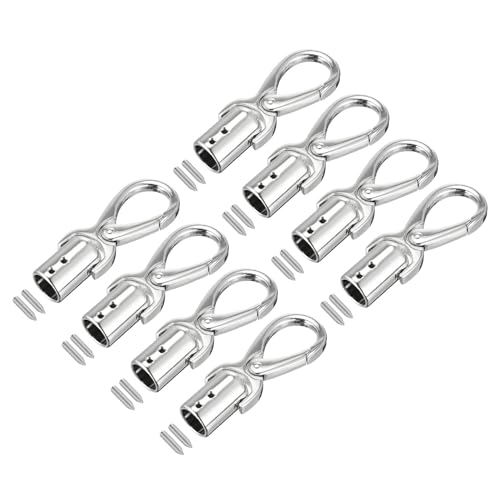 QUARKZMAN Kordel Endkappe 8Stk 12mm/0.47" Endkappe Trommel Perlen Endstücke Schnur mit Schrauben Suche für Tassel Schmuck Herstellung Tasche Riemen Basteln Silber von QUARKZMAN