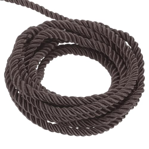 QUARKZMAN Kordel Satinkordel Gedrehte Kordelschnur, 11 Yard 3mm 3 Stränges Geflochtener Seil Glänzender Faden Schnur für DIY-papierschnur Handwerk Geschenktasche Vorhang, Dunkelbraun - 10m QUARKZMAN Kordel Satinkordel Gedrehte Kordelschnur, 11 Yard 3mm 3 Stränges Geflochtener Seil Glänzender Faden Schnur für DIY-papierschnur Handwerk Geschenktasche Vorhang, Dunkelbraun - 10m von QUARKZMAN