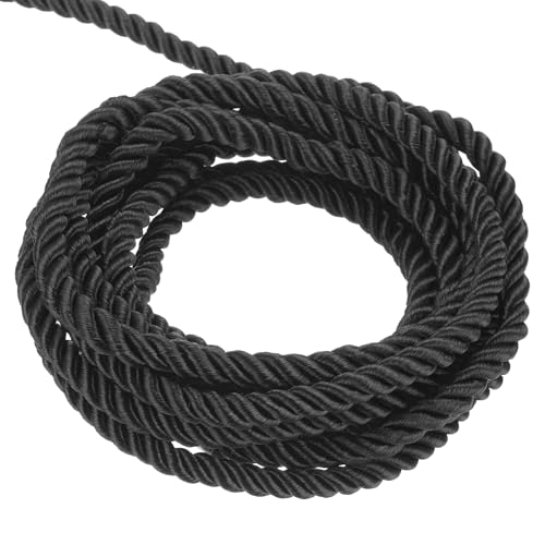QUARKZMAN Kordel Satinkordel Gedrehte Kordelschnur, 11 Yard 3mm 3 Stränges Geflochtener Seil Glänzender Faden Schnur für DIY-papierschnur Handwerk Geschenktasche Vorhang, Schwarz - 10m QUARKZMAN Kordel Satinkordel Gedrehte Kordelschnur, 11 Yard 3mm 3 Stränges Geflochtener Seil Glänzender Faden Schnur für DIY-papierschnur Handwerk Geschenktasche Vorhang, Schwarz - 10m von QUARKZMAN