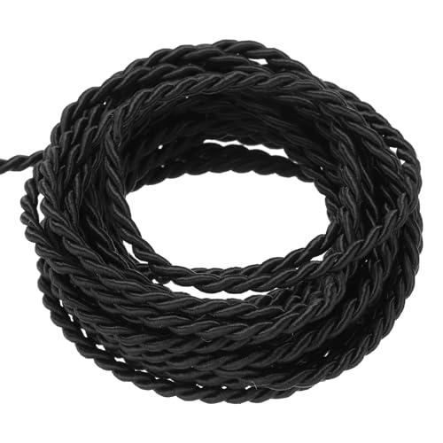 QUARKZMAN Kordel Satinkordel Gedrehte Kordelschnur, 2mm 3 Stränge Zwirnschnur Geflochtene Schnur Glänzender Faden für Bastelgeschenktasche Vorhang Weihnachtsdekoration, Schwarz - 5m QUARKZMAN Kordel Satinkordel Gedrehte Kordelschnur, 2mm 3 Stränge Zwirnschnur Geflochtene Schnur Glänzender Faden für Bastelgeschenktasche Vorhang Weihnachtsdekoration, Schwarz - 5m von QUARKZMAN
