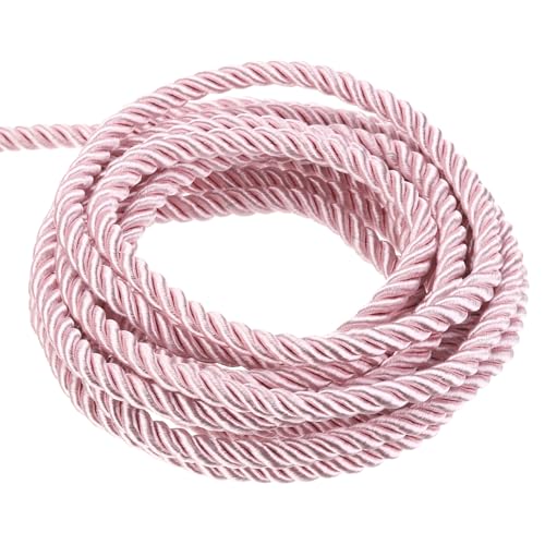 QUARKZMAN Kordel Satinkordel Gedrehte Kordelschnur, 5 Yard 3mm 3 Stränges Geflochtener Seil Glänzender Faden Schnur für DIY-papierschnur Handwerk Geschenktasche Vorhang, Pink - 5m QUARKZMAN Kordel Satinkordel Gedrehte Kordelschnur, 5 Yard 3mm 3 Stränges Geflochtener Seil Glänzender Faden Schnur für DIY-papierschnur Handwerk Geschenktasche Vorhang, Pink - 5m von QUARKZMAN