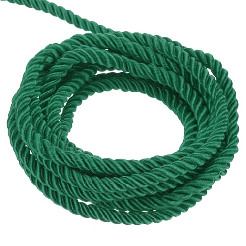 QUARKZMAN Kordel Satinkordel Gedrehte Kordelschnur, 5 Yard 3mm 3 Stränges Geflochtener Seil Glänzender Faden Schnur für DIY-papierschnur Handwerk Geschenktasche Vorhang, Waldgrün - 5m QUARKZMAN Kordel Satinkordel Gedrehte Kordelschnur, 5 Yard 3mm 3 Stränges Geflochtener Seil Glänzender Faden Schnur für DIY-papierschnur Handwerk Geschenktasche Vorhang, Waldgrün - 5m von QUARKZMAN