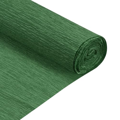 QUARKZMAN Krepppapier 50 x 210 cm Kräuselpapier Pastell Crepe Paper Seidenpapier Floristenkrepp Crepe-Papier zum Basteln Dekoration Geschenk Verpackung Blumen, Dunkelgrün von QUARKZMAN