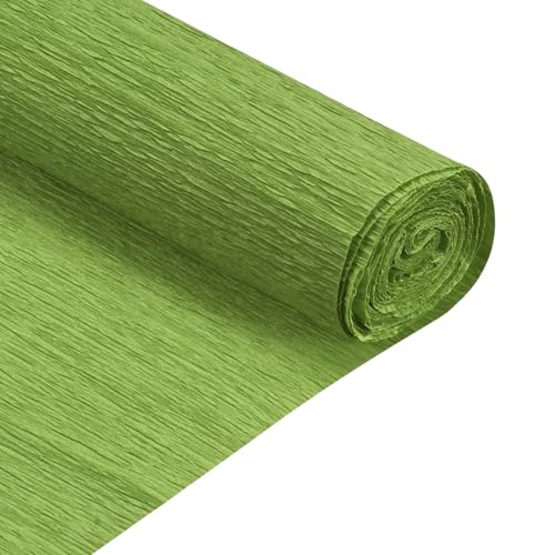 QUARKZMAN Krepppapier 50 x 210 cm Kräuselpapier Pastell Crepe Paper Seidenpapier Floristenkrepp Crepe-Papier zum Basteln Dekoration Geschenk Verpackung Blumen, Grün von QUARKZMAN