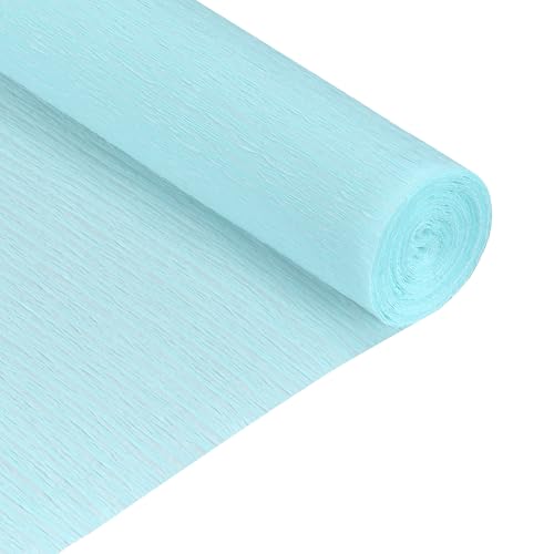 QUARKZMAN Krepppapier 50 x 210 cm Kräuselpapier Pastell Crepe Paper Seidenpapier Floristenkrepp Crepe-Papier zum Basteln Dekoration Geschenk Verpackung Blumen, Hellblau von QUARKZMAN
