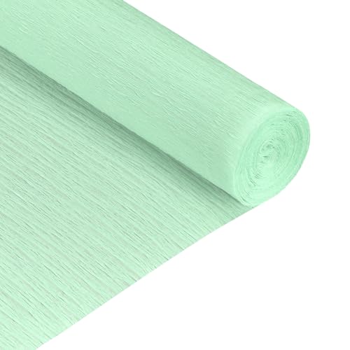 QUARKZMAN Krepppapier 50 x 210 cm Kräuselpapier Pastell Crepe Paper Seidenpapier Floristenkrepp Crepe-Papier zum Basteln Dekoration Geschenk Verpackung Blumen, Helles Grün von QUARKZMAN