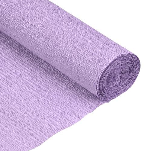 QUARKZMAN Krepppapier 50 x 210 cm Kräuselpapier Pastell Crepe Paper Seidenpapier Floristenkrepp Crepe-Papier zum Basteln Dekoration Geschenk Verpackung Blumen, Hellviolett von QUARKZMAN