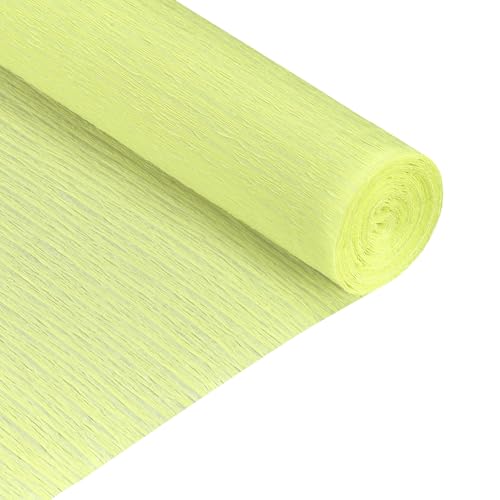 QUARKZMAN Krepppapier 50 x 210 cm Kräuselpapier Pastell Crepe Paper Seidenpapier Floristenkrepp Crepe-Papier zum Basteln Dekoration Geschenk Verpackung Blumen, Knackiges Grün von QUARKZMAN