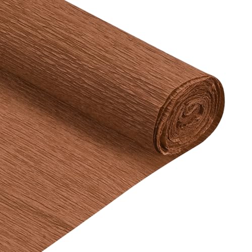 QUARKZMAN Krepppapier 50 x 210 cm Kräuselpapier Pastell Crepe Paper Seidenpapier Floristenkrepp Crepe-Papier zum Basteln Dekoration Geschenk Verpackung Blumen, Rot Braun von QUARKZMAN