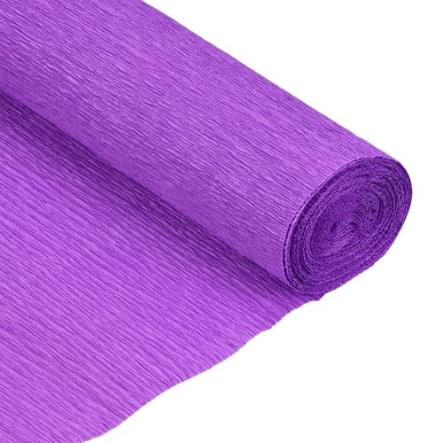 QUARKZMAN Krepppapier 50 x 210 cm Kräuselpapier Pastell Crepe Paper Seidenpapier Floristenkrepp Crepe-Papier zum Basteln Dekoration Geschenk Verpackung Blumen, Violett von QUARKZMAN