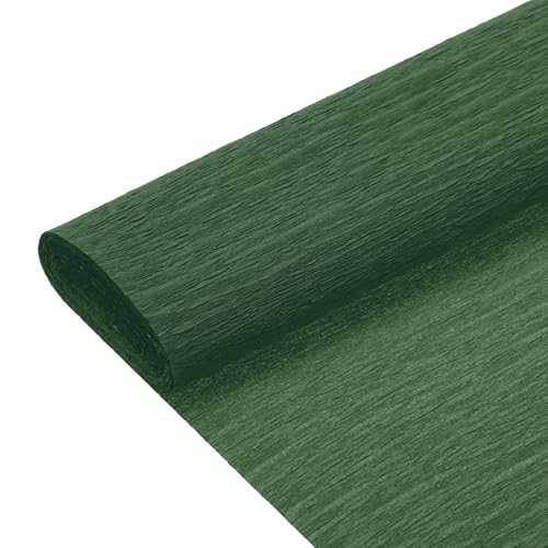 QUARKZMAN Krepppapier Armee Grün 25 cm x 250 cm, Papierblumen Kreppband Crepe Papier, Floristenkrepp für Handwerke Party Schulpapier Kräuselpapier Verpackung Blumen DIY von QUARKZMAN